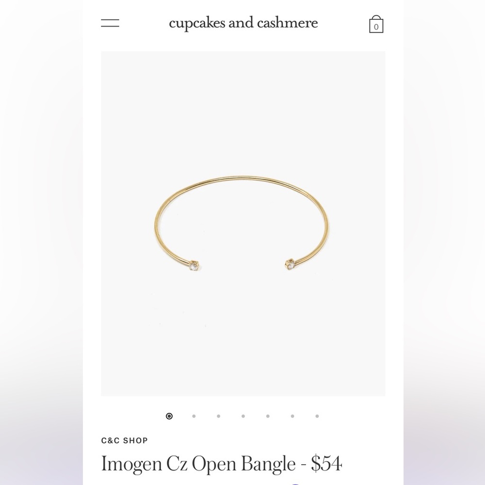 Cupcakes & Cashmere Imogen Cz Open Bangle Bracelet - Picture 2 of 6